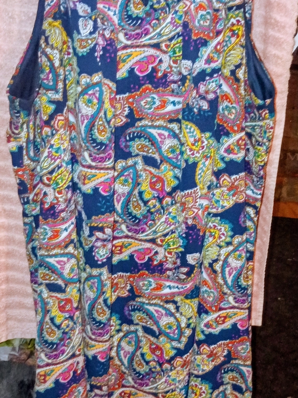 LuLaRoe Navy Top with Pink Logo Accent
